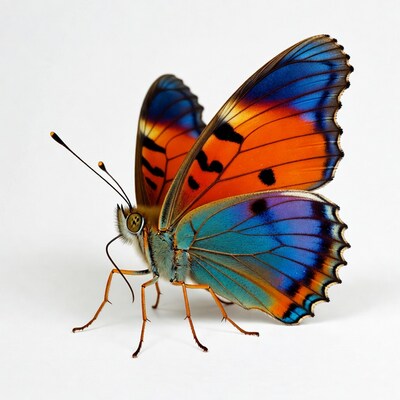 Colorful Butterfly on White Background
