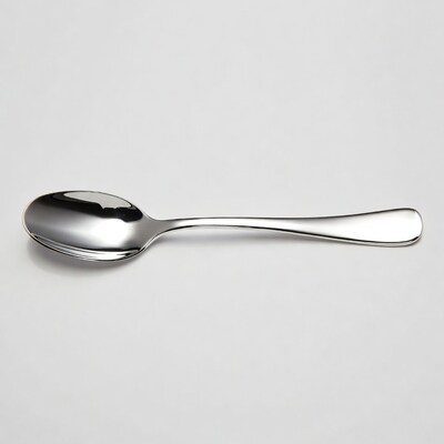Shiny silver spoon isolated