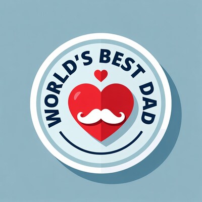 Worlds Best Dad Badge Illustration