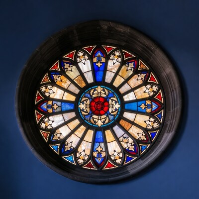 Circular Gothic Stained Glass Window