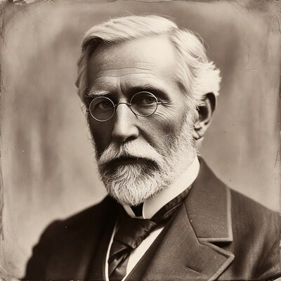 Elderly man with white beard and glasses