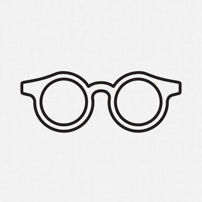 Black line art eyeglasses