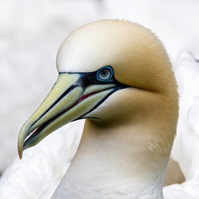 Closeup of Northern Gannet head