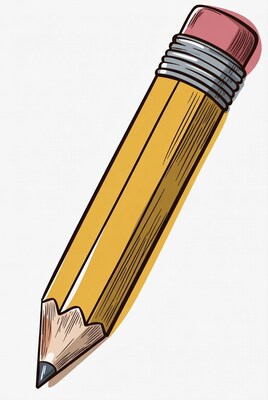 Yellow pencil with eraser