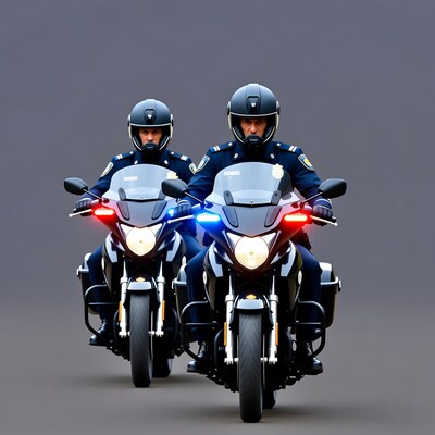 Two police officers on motorcycles