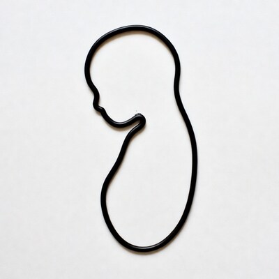 Black outline silhouette profile face