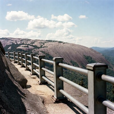 Stone Mountain overlook railing view
