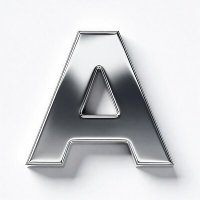 Shiny metallic letter A
