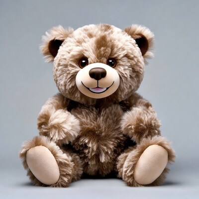 Cute plush teddy bear sitting