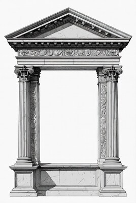 Classical Greek Temple Illustration