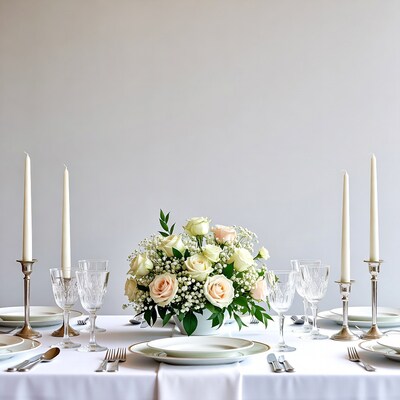 Elegant Wedding Table with Roses