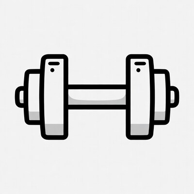 Black outline dumbbell illustration