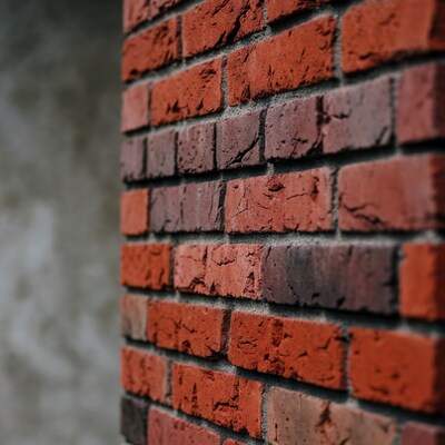 Red Brick Wall Close-Up