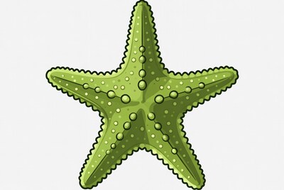 Green starfish illustration