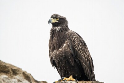Bald Eagle Perched on Rock