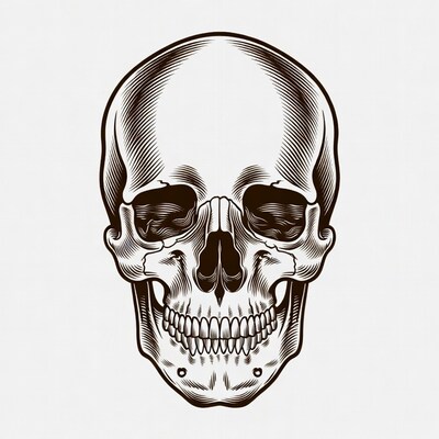Human skull illustration