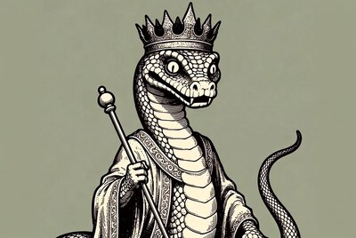 King Snake with Crown and Scepter