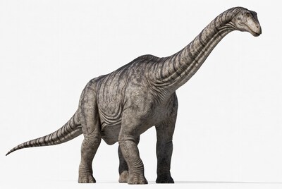 Brachiosaurus dinosaur on white background