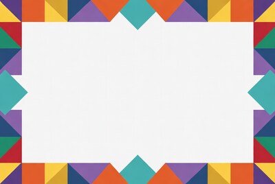 Colorful Geometric Triangle Border Frame