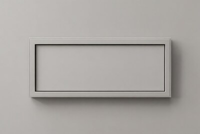Empty Gray Picture Frame on Wall
