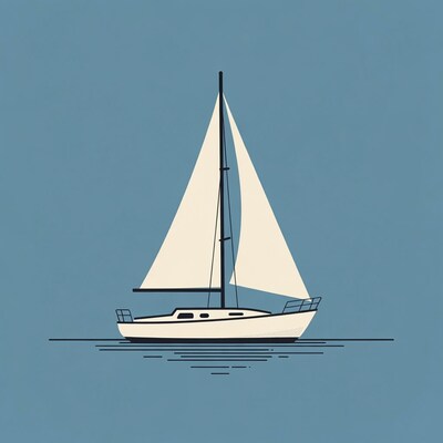Sailboat on water illustration