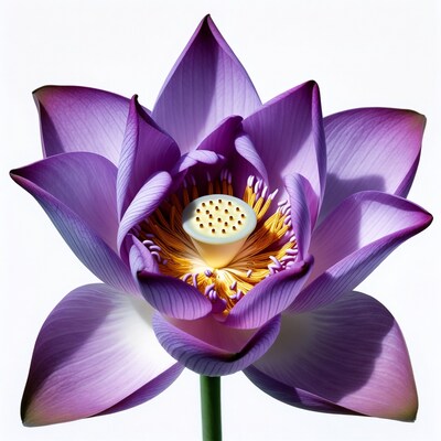 Purple lotus flower isolated