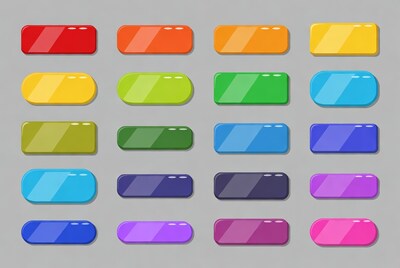 Colorful Glossy Buttons Illustration