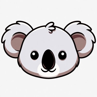 Cute Koala Face Illustration