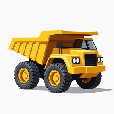 Yellow Dump Truck Illustration