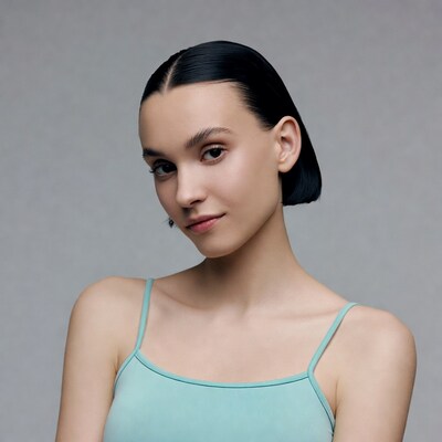 Woman with bob haircut in tank top