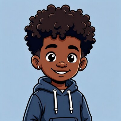 Smiling African-American boy in hoodie