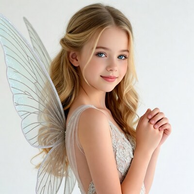 Blonde girl with fairy wings