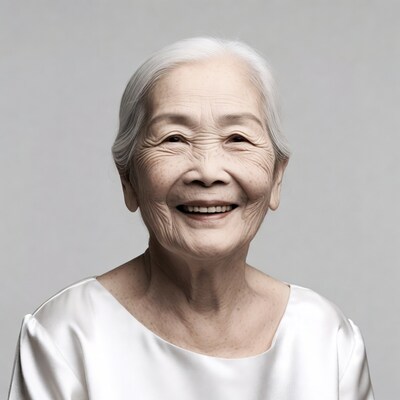 Elderly Asian woman smiling