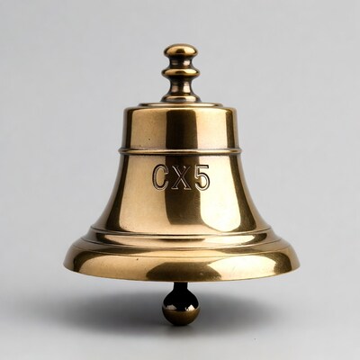 Brass CX5 Bell on White Background