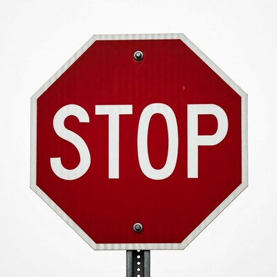 Red Stop Sign on Pole