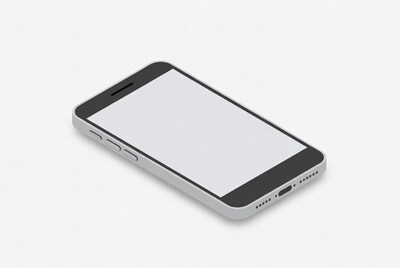 Silver smartphone illustration isolated