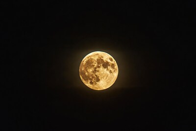 Full Moon on Black Background