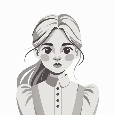Victorian girl illustration portrait