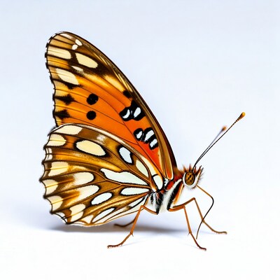 Orange butterfly with spotted wings