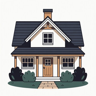 Cartoon house with porch