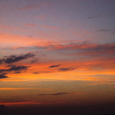 Vibrant Sunset Sky with Clouds