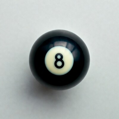 Black 8 Ball on White Background