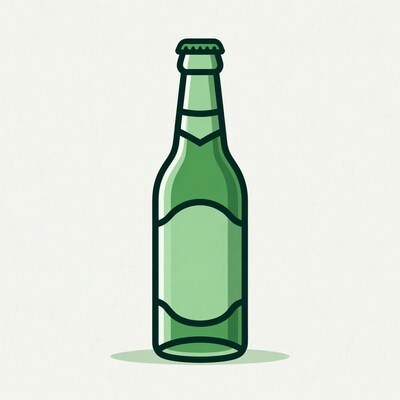 Green Beer Bottle Illustration