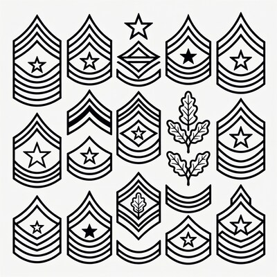 US Army Chevrons Insignia Set