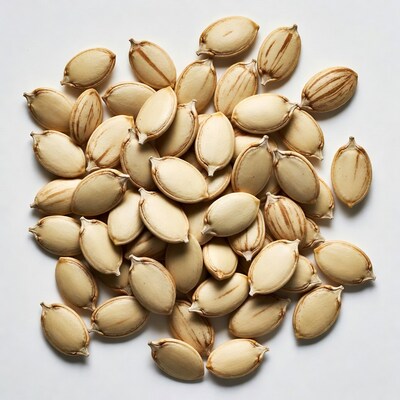 Pumpkin Seeds on White Background