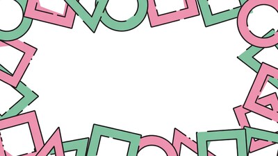 Pink Green Geometric Frame Border