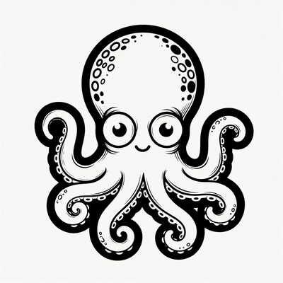 Cute cartoon octopus illustration