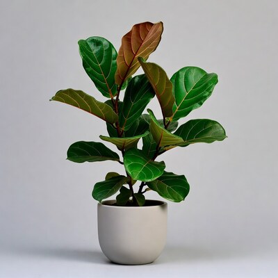 Fiddle Leaf Fig in White Pot
