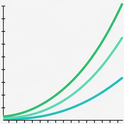 Multiple Upward Trending Lines Graph