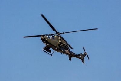 AH-64 Apache helicopter flying